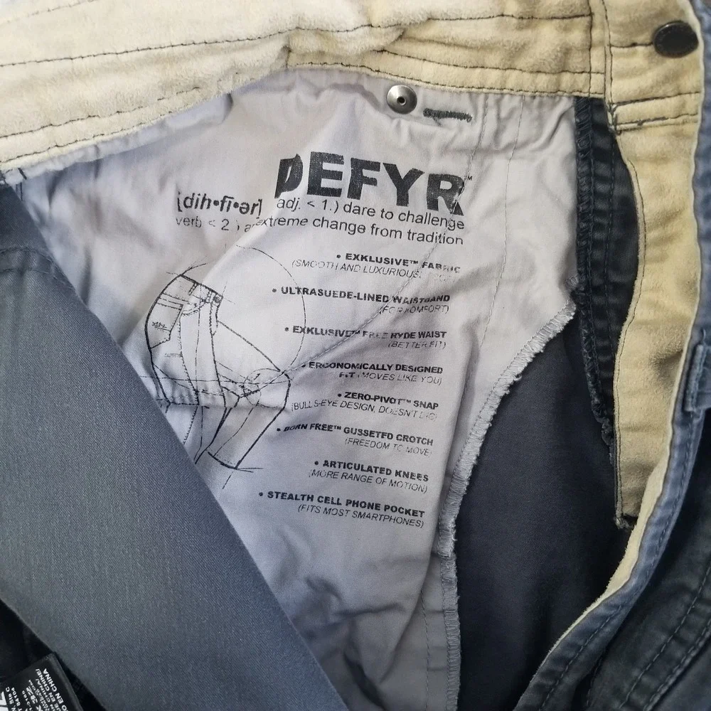 Kuhl Defyr Pants Mens 34x32 Fits 32x32 Gray Outdoor Hiking Cargo